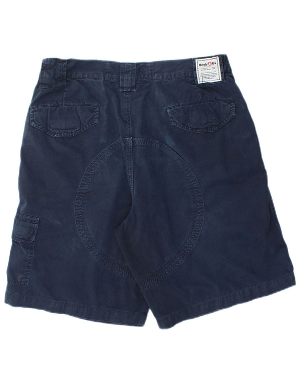 Murphy & Nye Herre Cargo Shorts W30 Mellem marineblå bomuld