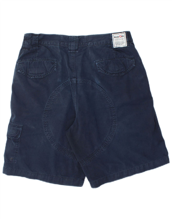Murphy & Nye Herre Cargo Shorts W30 Mellem marineblå bomuld