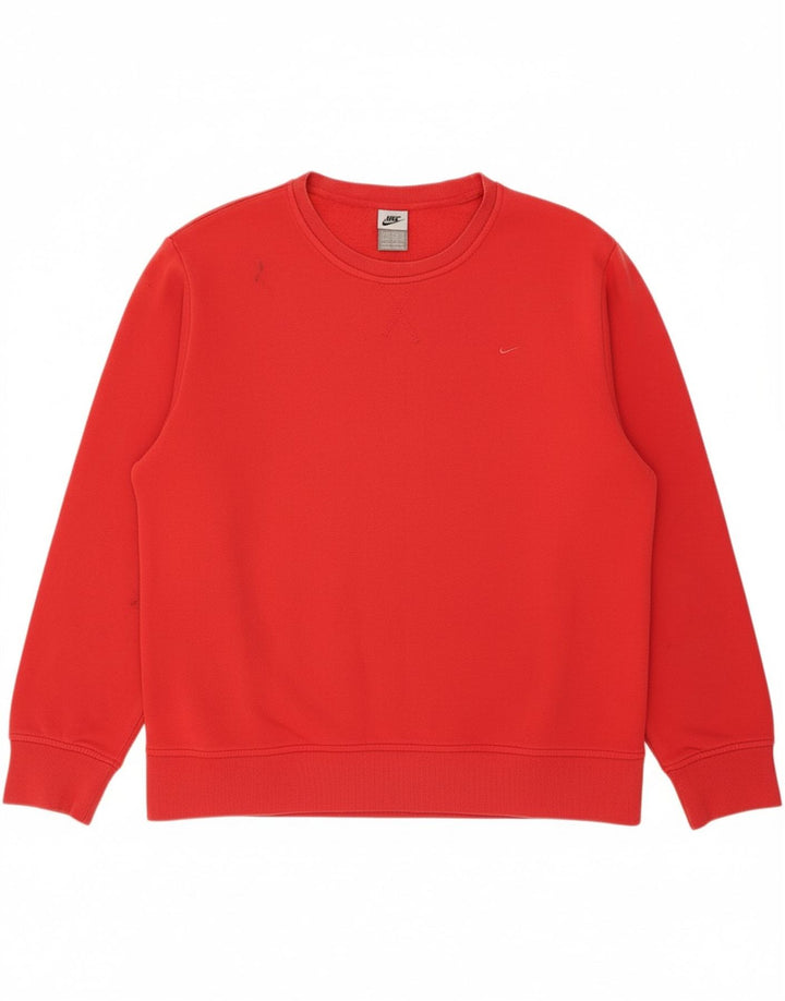 NIKE Womens Sweatshirt Jumper UK 16/18 XL Red Cotton