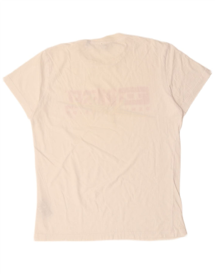 Diesel Herre grafisk T-shirt Top Stor Off White Bomuld