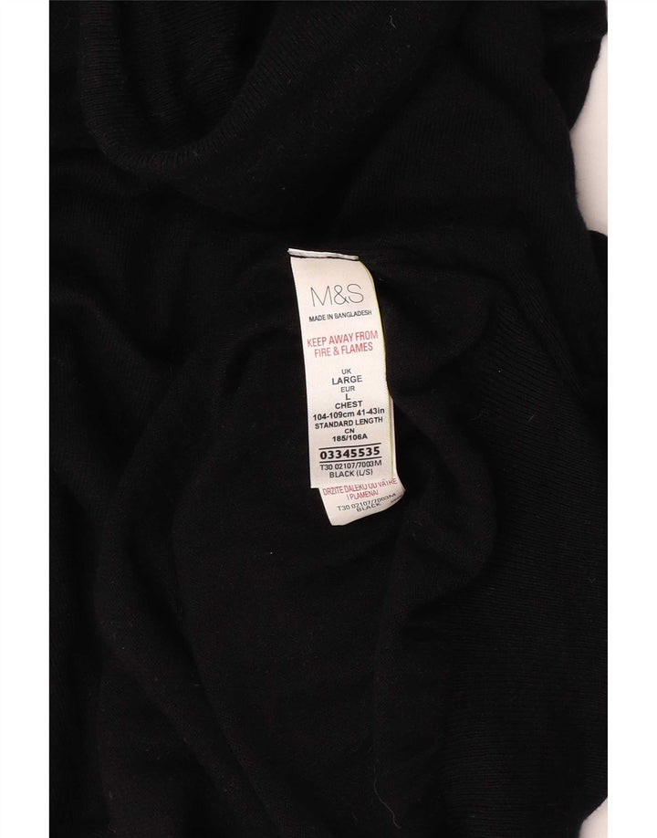 Marks & Spencer Herre Rullehalstrøje Sweater Stor sort bomuld