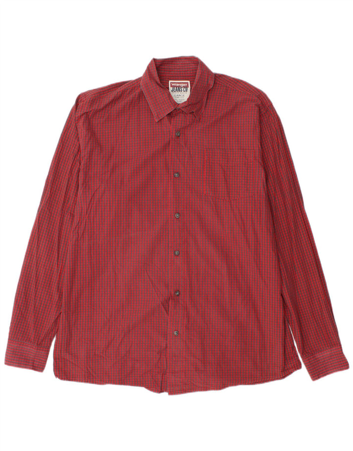 Wrangler herreskjorte stor rød Gingham bomuld