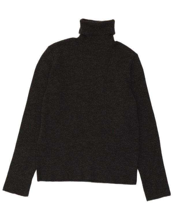 Zara Dame Roll Neck Jumper Sweater UK 12 Medium Grey Flecked Acryl