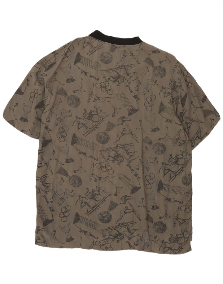 CIAO Grafisk T-shirt til mænd, mellemgrå viskose