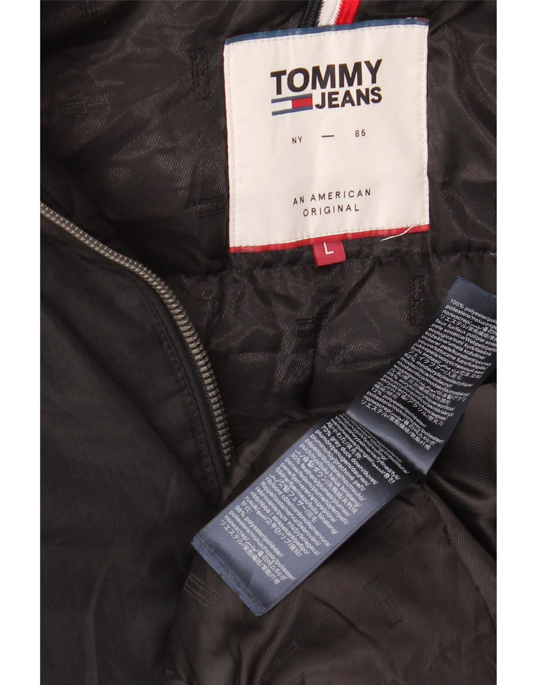 Tommy Hilfiger Dame Hætte Polstret Jakke UK 16 Stor Sort Polyester