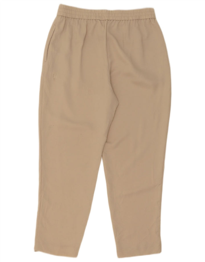 Zara Womens Pegged Cropped Trousers Medium W30 L26 Beige Polyester