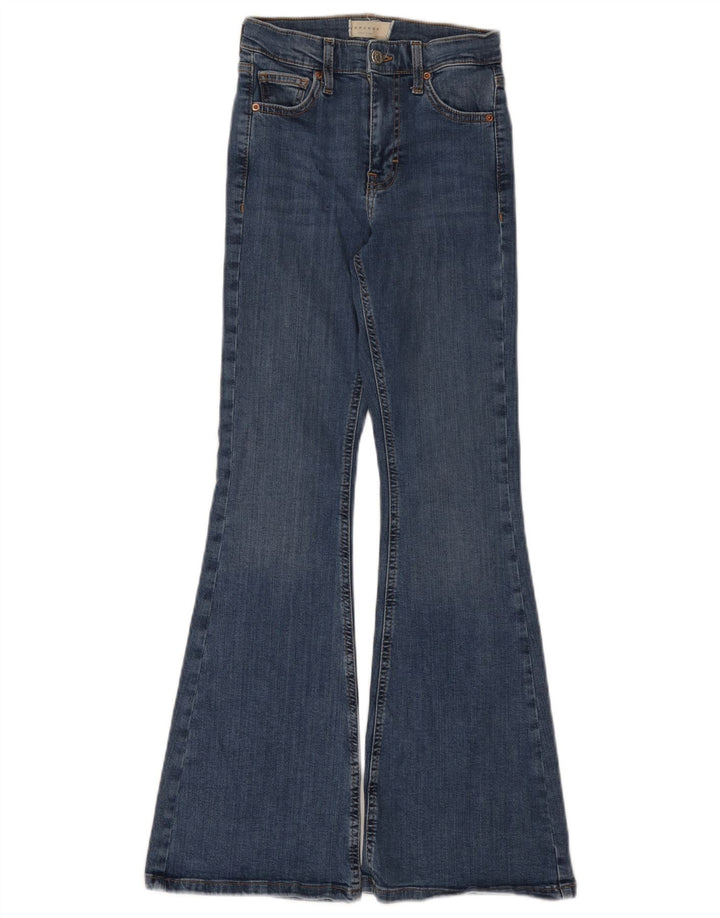Topshop Dame Jamie Flared Jeans W24 L28 Blå Bomuld