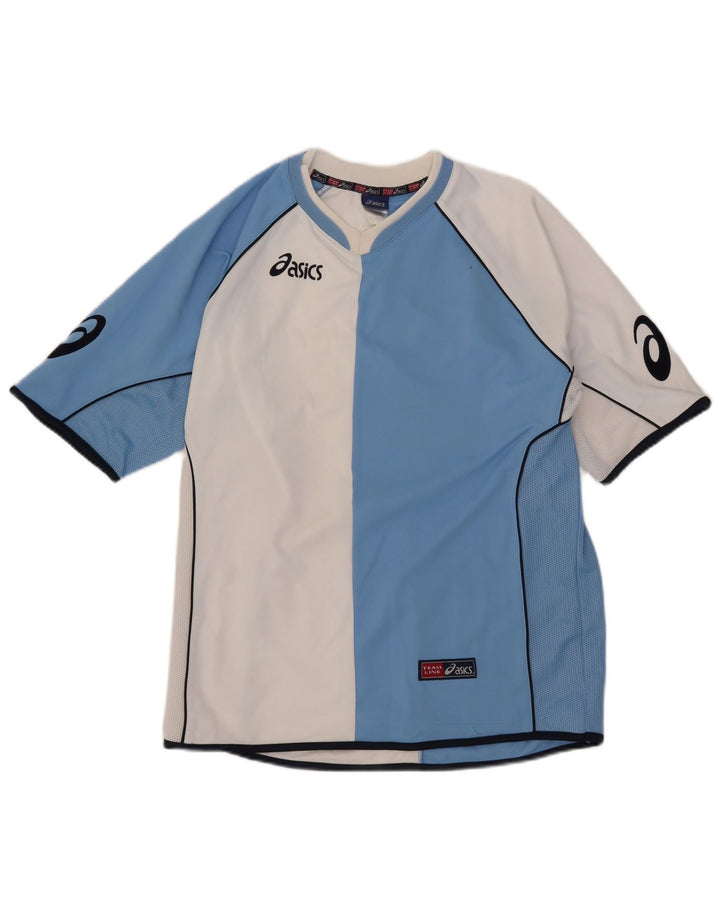 Asics Herre grafisk T-shirt Top Medium Blue Colourblock Polyester