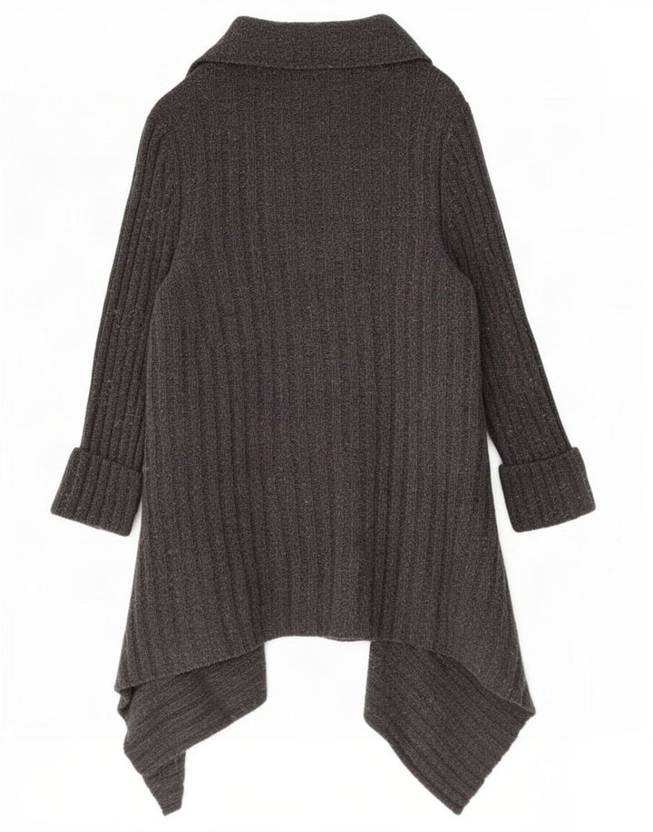 Marks & Spencer Dame Asymmetrisk Cardigan Sweater UK 12/14 Medium Grey