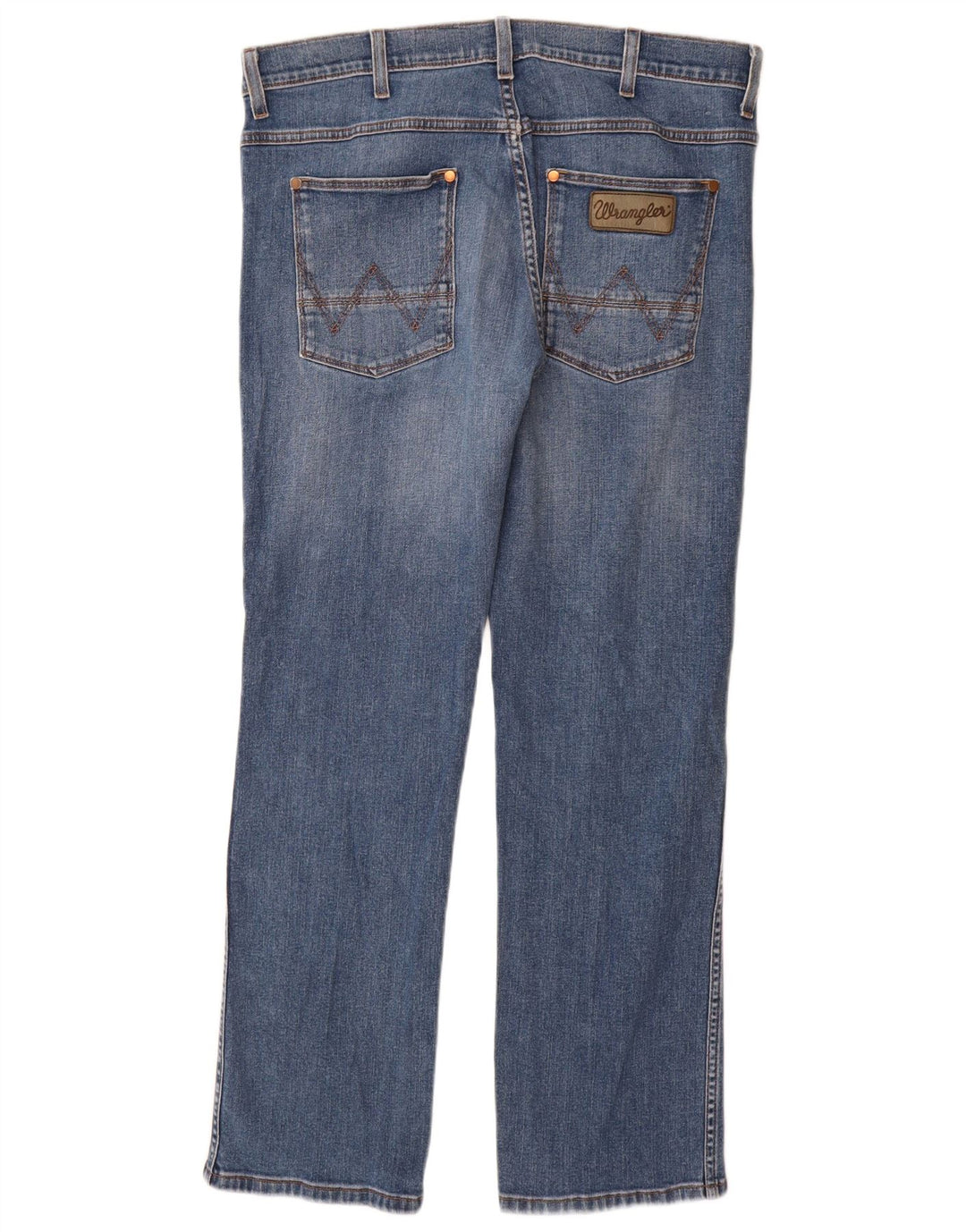 WRANGLER Dame Crank Straight Jeans W36 L32 Blå Bomuld
