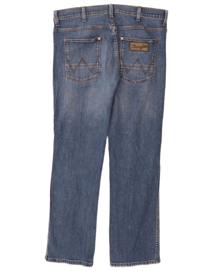 WRANGLER Dame Crank Straight Jeans W36 L32 Blå Bomuld