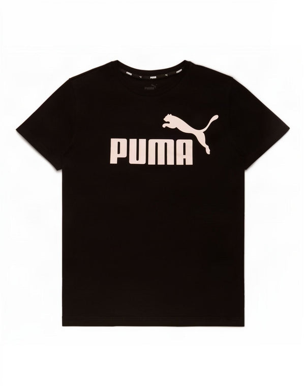 Puma drenge grafisk t-shirt top 13-14 år sort bomuld