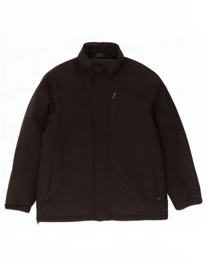 Marks & Spencer Herre Hooded Windbreaker Jacket UK 44 2XL Sort Polyester