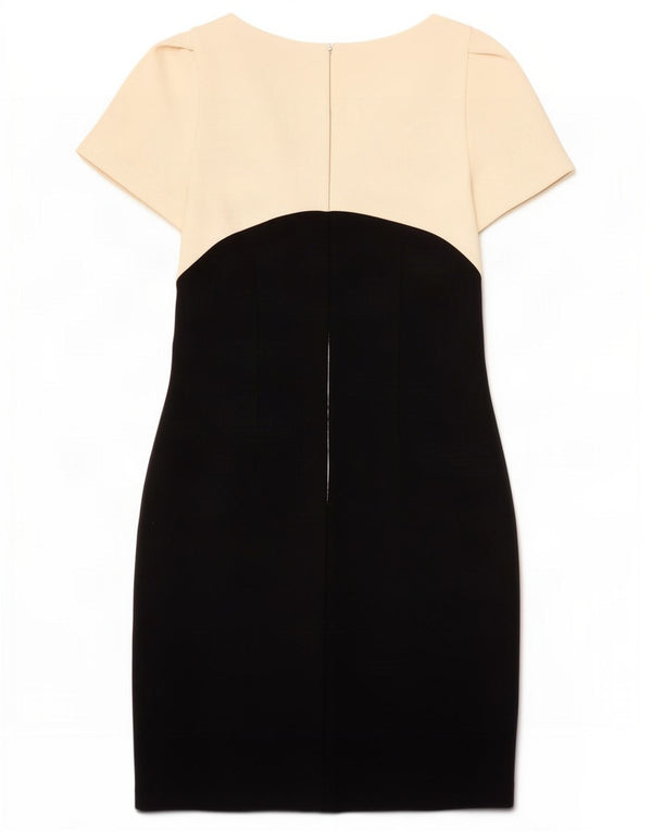 Luisa Spagnoli Dame Skede Kjole IT 44 Medium Hvid Colourblock Uld