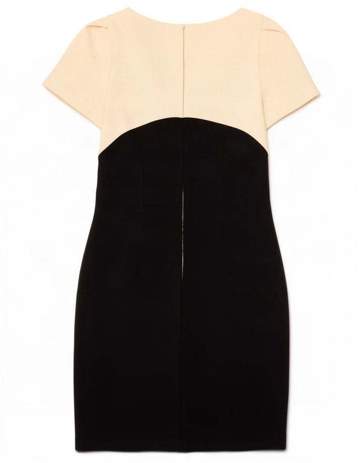 Luisa Spagnoli Dame Skede Kjole IT 44 Medium Hvid Colourblock Uld