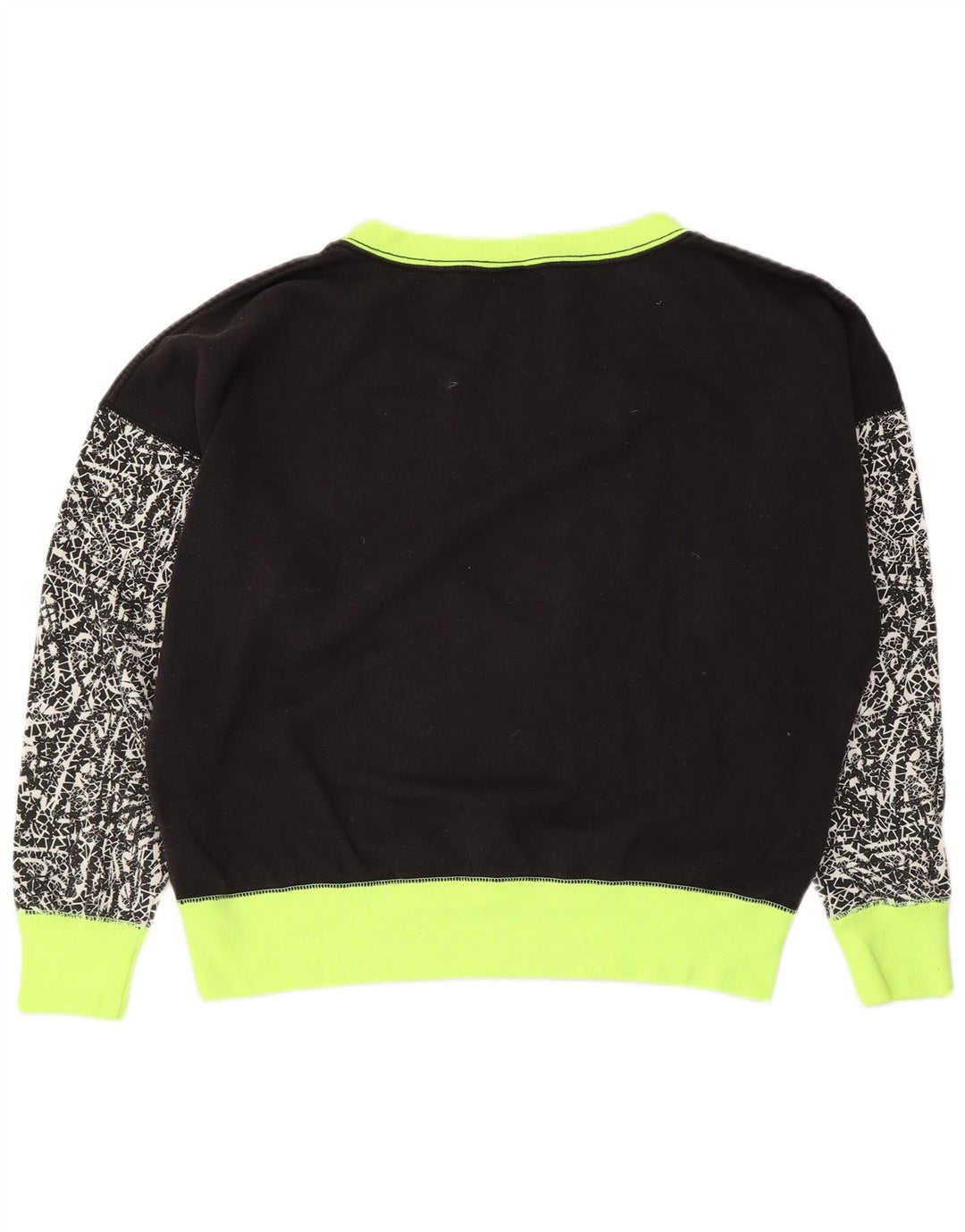 Nike Womens Oversized Sweatshirt Jumper UK 16 Large Black Colourblock
