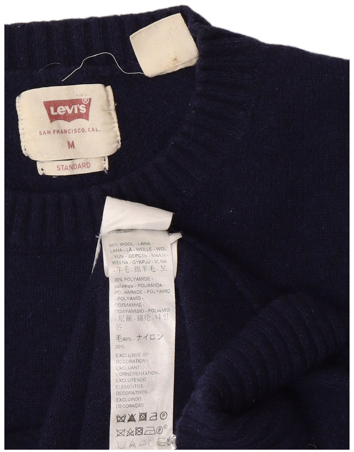 Levi's Dame Standard Fit Jumper Sweater UK 14 Medium Navy Blue