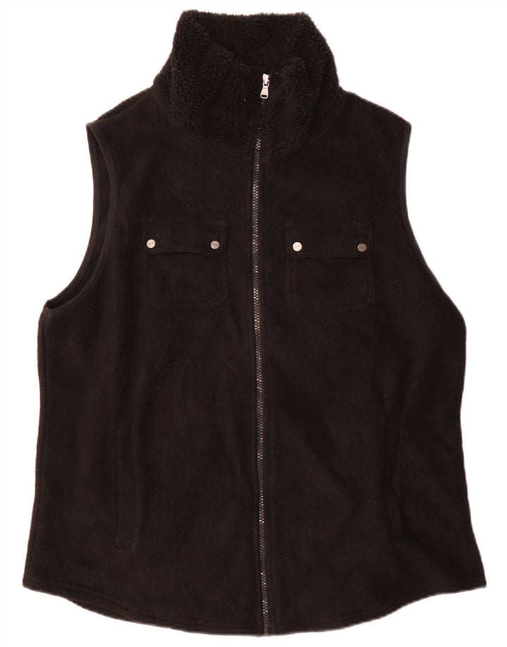 Chaps Dame Fleece Gilet UK 18 XL Sort Polyester