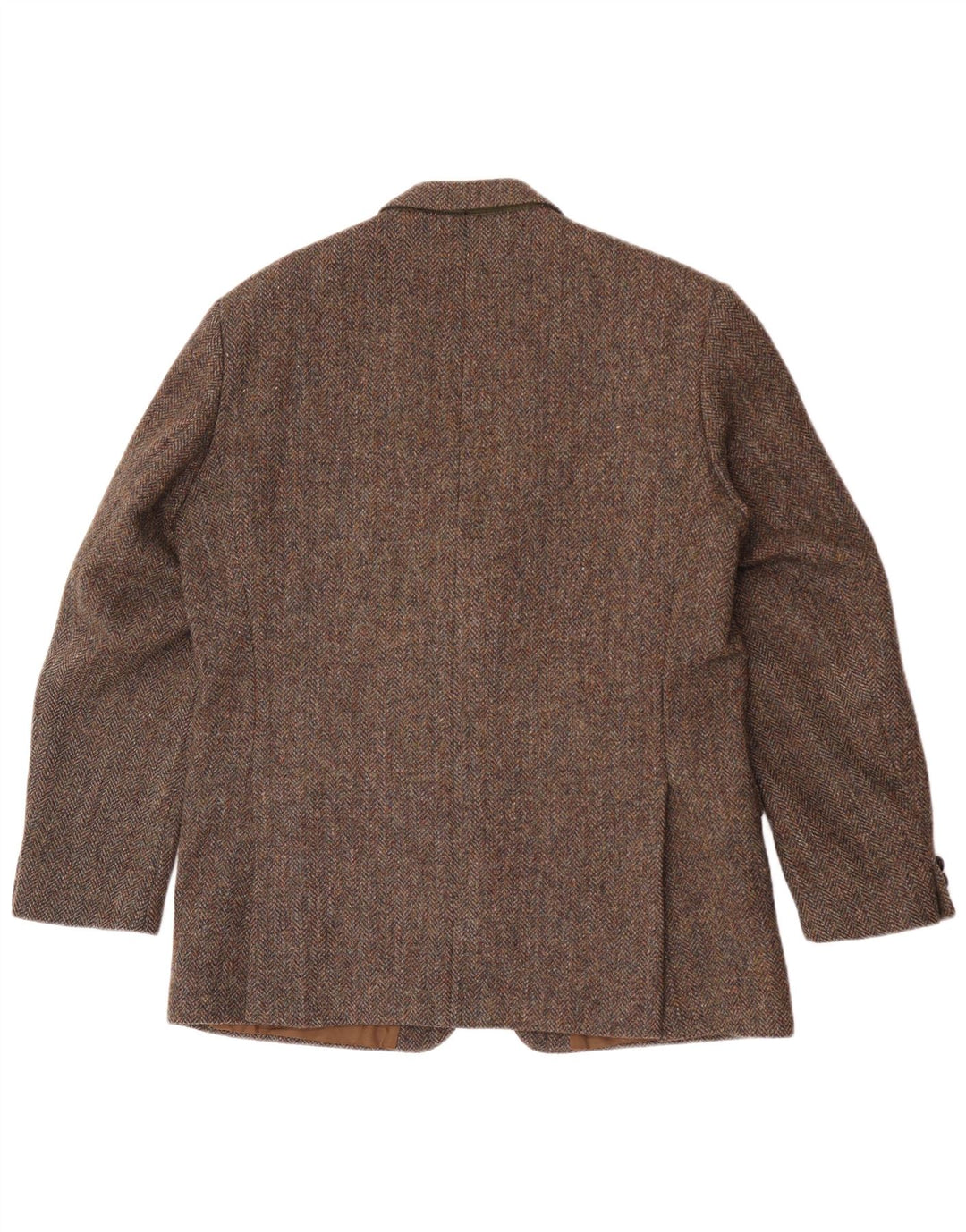 Harris Tweed Herre 2-knaps blazerjakke UK 40 Stor brun sildebensuld