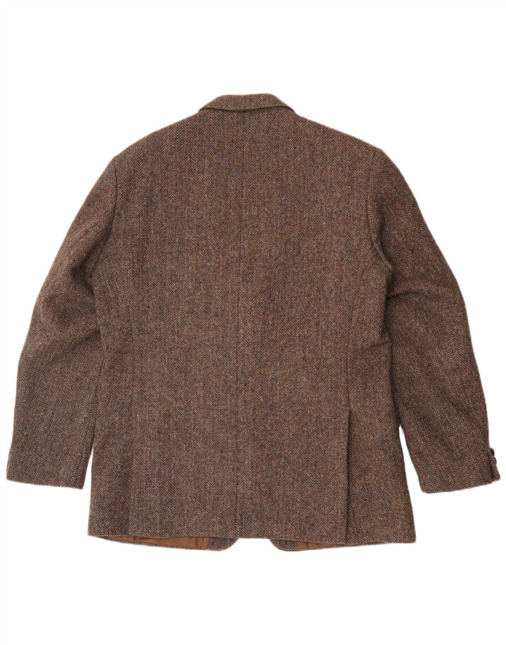 Harris Tweed Herre 2-knaps blazerjakke UK 40 Stor brun sildebensuld