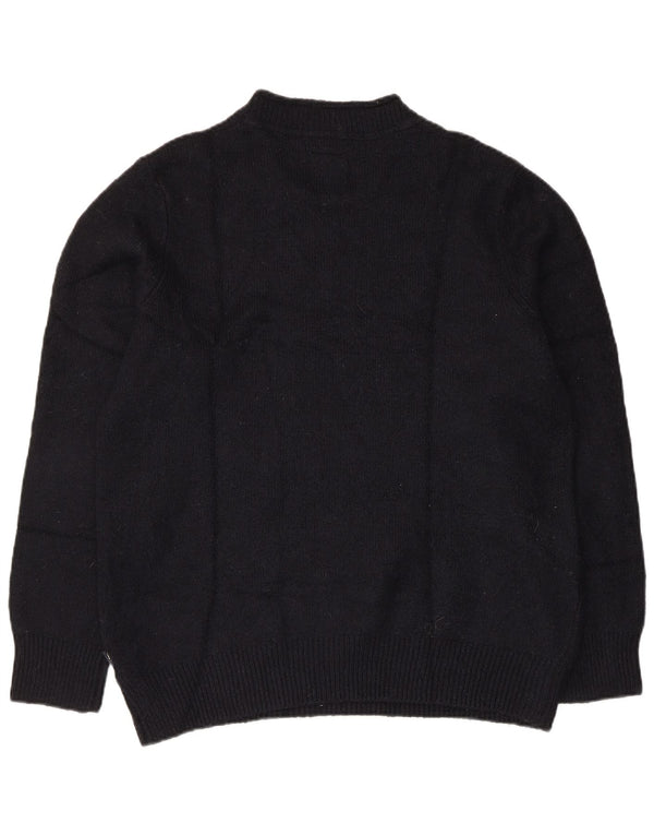 Fat Face Dame Turtle Neck Jumper Sweater UK 18 XL Sort Akryl