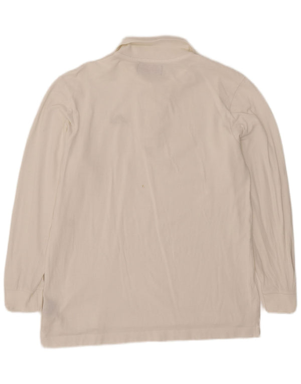 Kappa Langærmet Polo Shirt til mænd Medium hvid bomuld