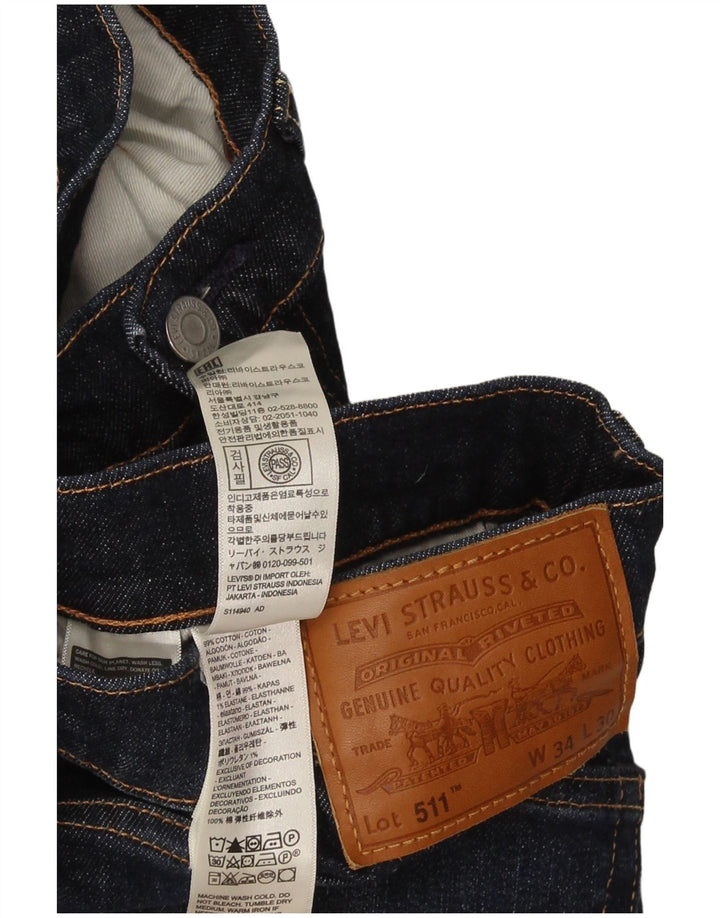 Levi's Herre 511 Slim Jeans W34 L30 Blå Bomuld