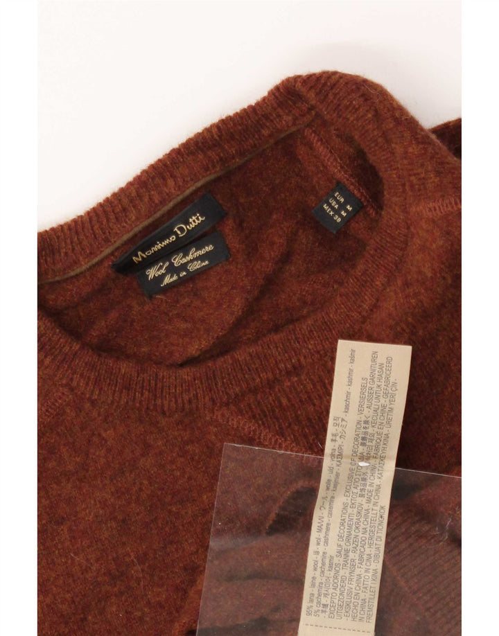 Massimo Dutti Herre Crew Neck Jumper Sweater Medium Brun Uld