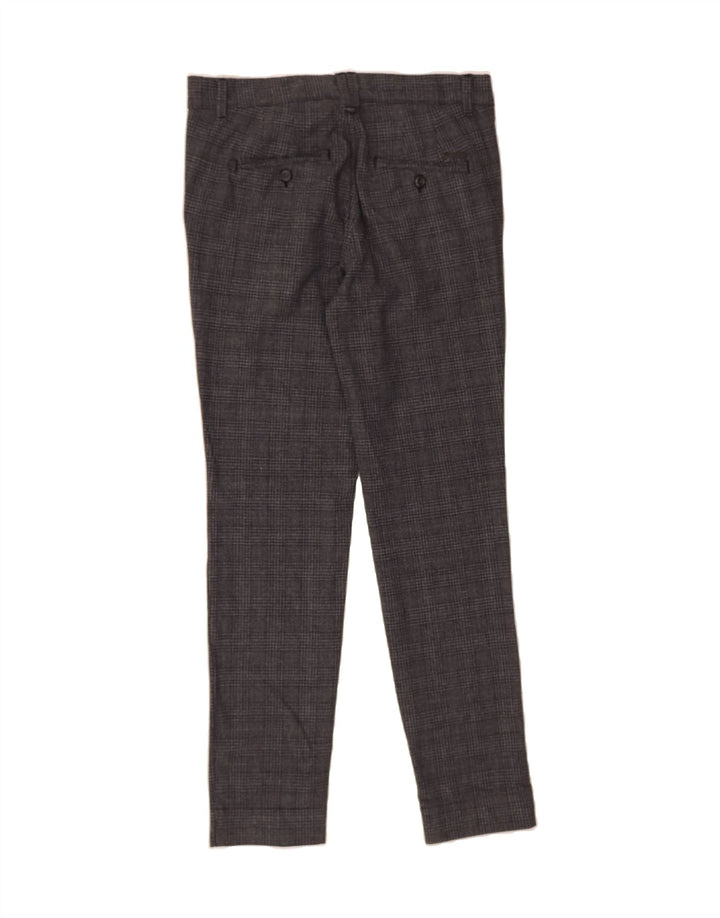 JACK & JONES Mens Slim Chino Trousers W30 L32 Grey Check Polyester Vintage Jack & Jones and Second-Hand Jack & Jones from Messina Hembry 