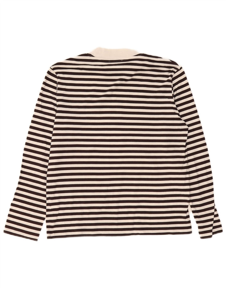 Cos Dame Oversized Top Langærmet UK 10 Lille Sort Stribet Bomuld