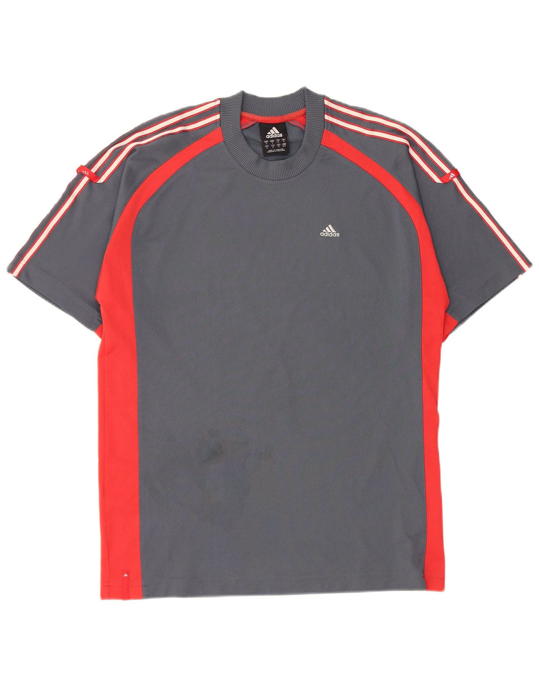 ADIDAS Herre T-Shirt Top Lille Grå Colourblock Polyester