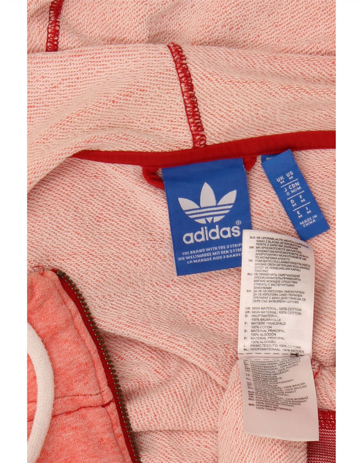 ADIDAS hættetrøje til kvinder med lynlås UK 14 Medium Pink Bomuld