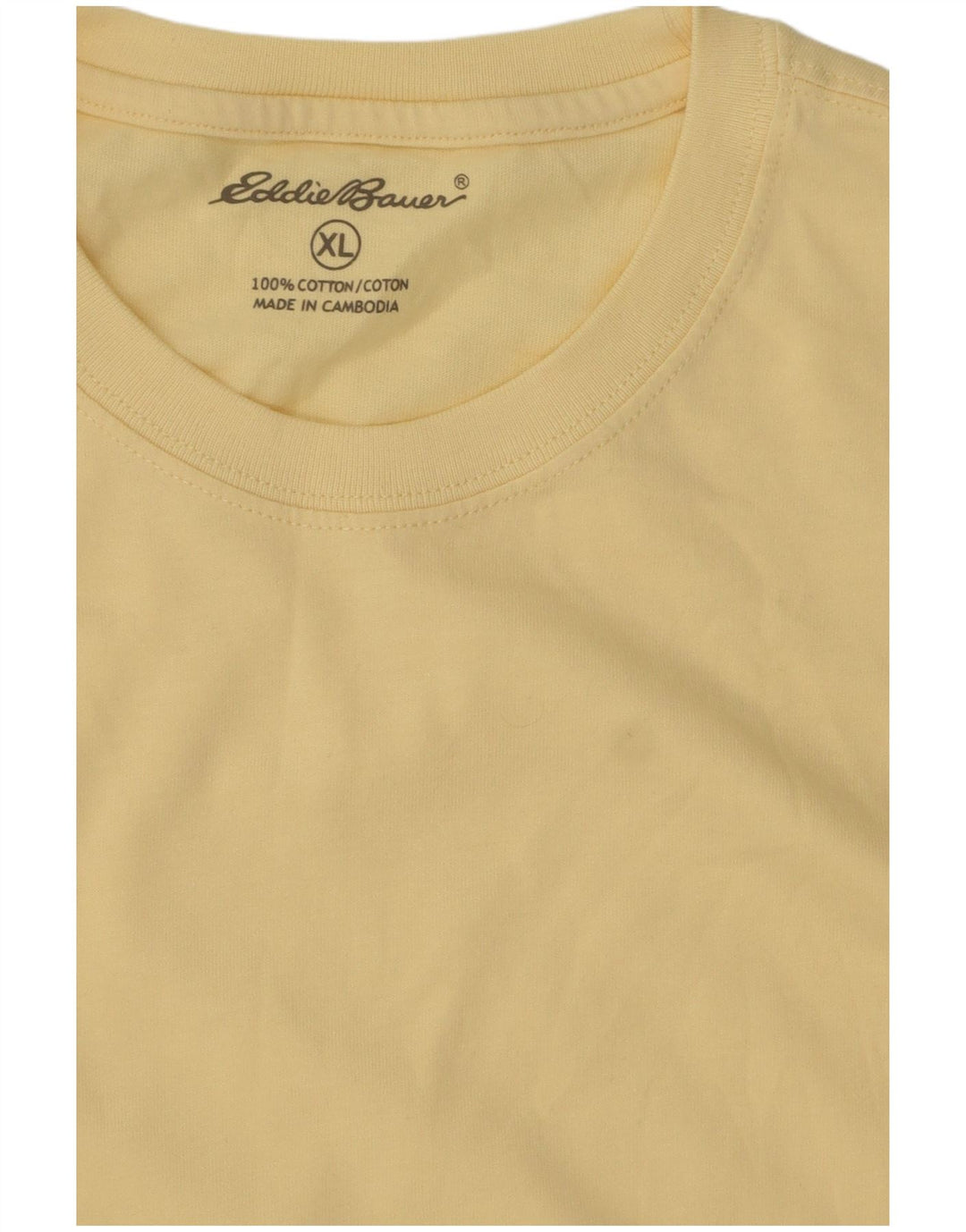 Eddie Bauer Herre T-Shirt Top XL Gul Bomuld