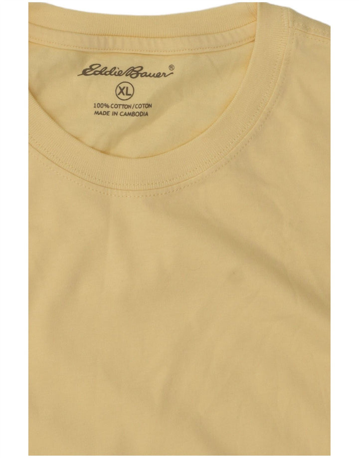 Eddie Bauer Herre T-Shirt Top XL Gul Bomuld