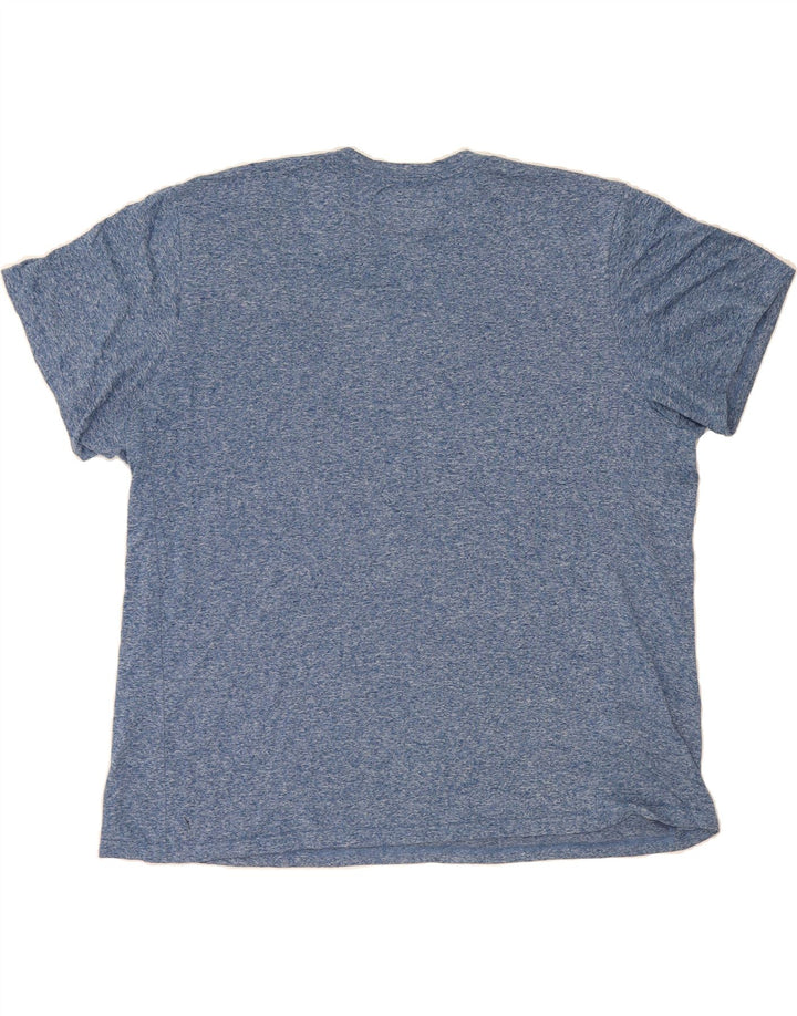 EDDIE BAUER Mens T-Shirt Top 2XL Blue Flecked Polyester Vintage Eddie Bauer and Second-Hand Eddie Bauer from Messina Hembry 