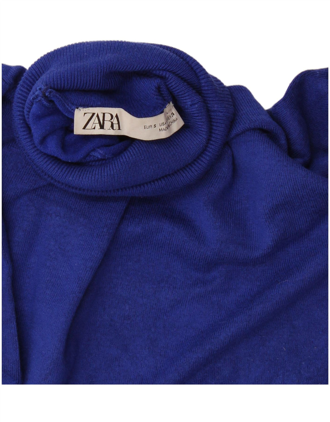 Zara Dame Rullehals Sweater UK 10 Small Navy Blue