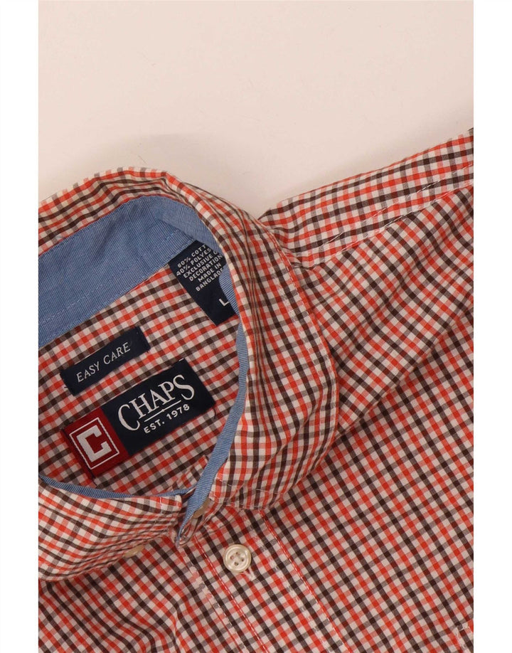 Chaps Herre Easy Care skjorte Stor rød Gingham Bomuld