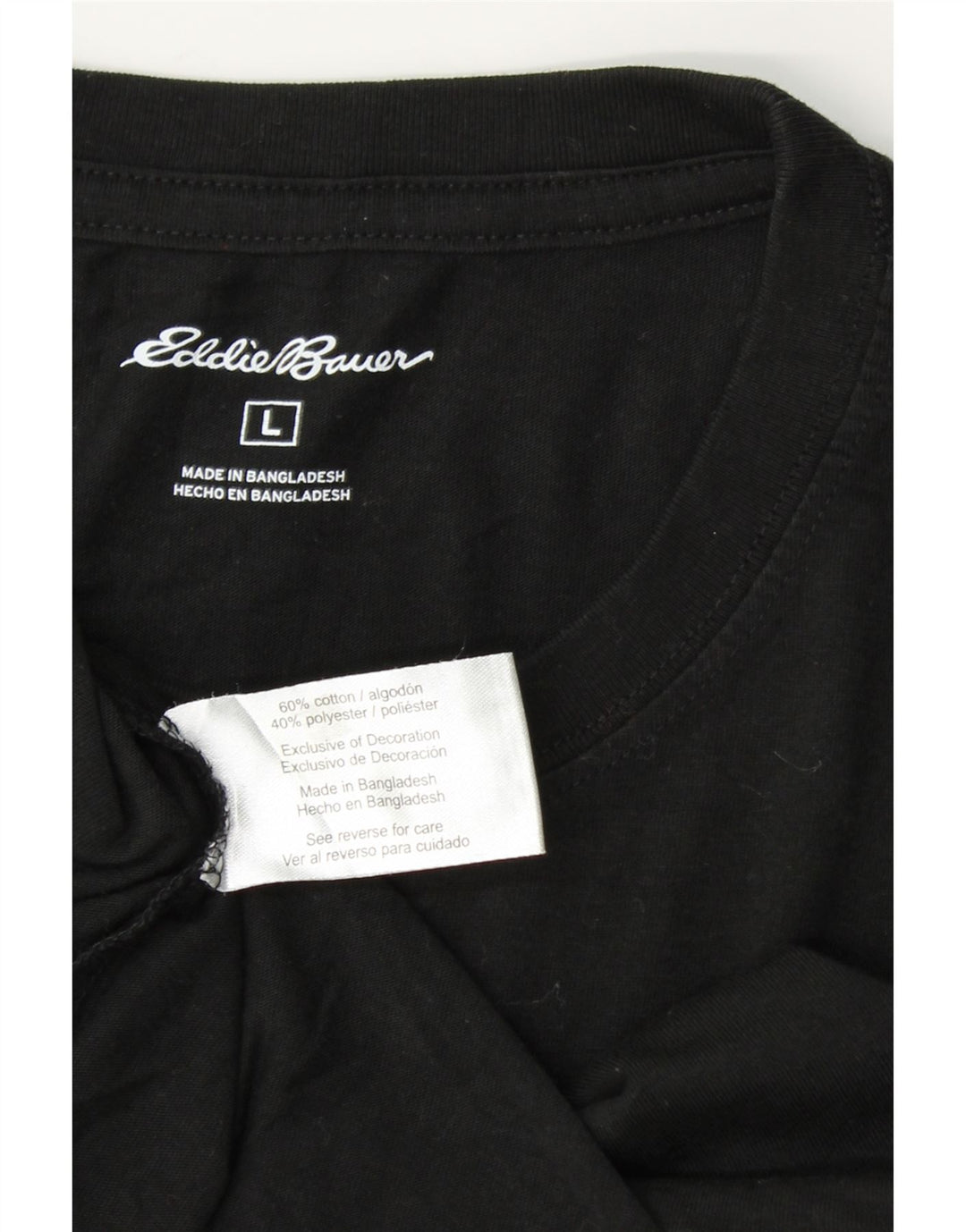 EDDIE BAUER Mens Graphic T-Shirt Top Large Black Cotton Vintage Eddie Bauer and Second-Hand Eddie Bauer from Messina Hembry 