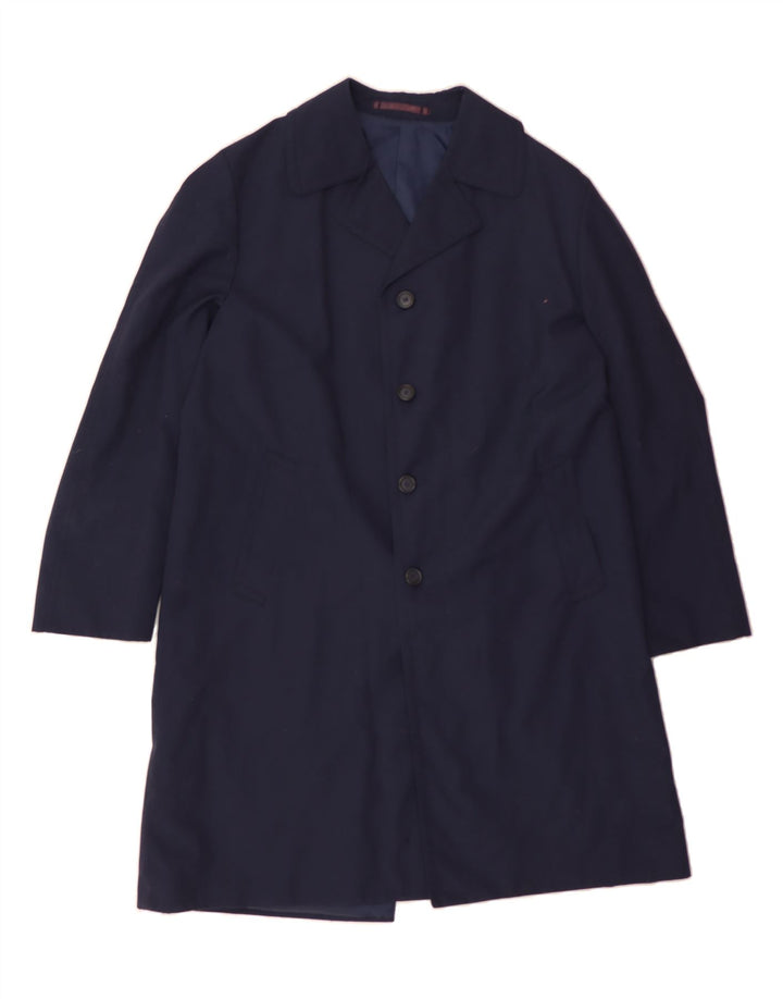 DANNIMAC Mens Trench Coat UK 44 2XL Navy Blue Polyester