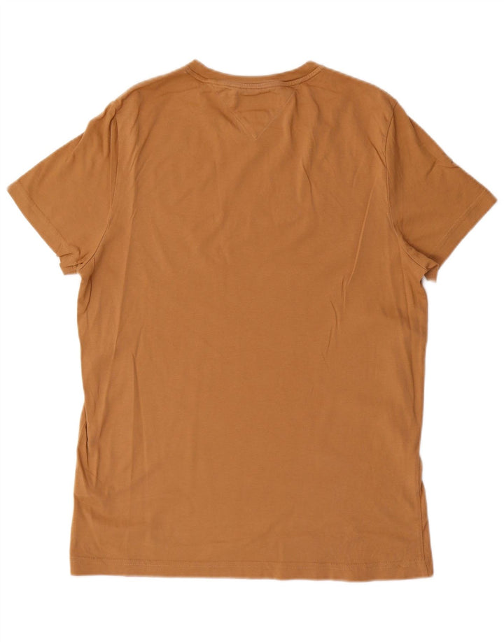Tommy Hilfiger Herre Slim Fit Grafisk T-Shirt Top Medium Brun Bomuld