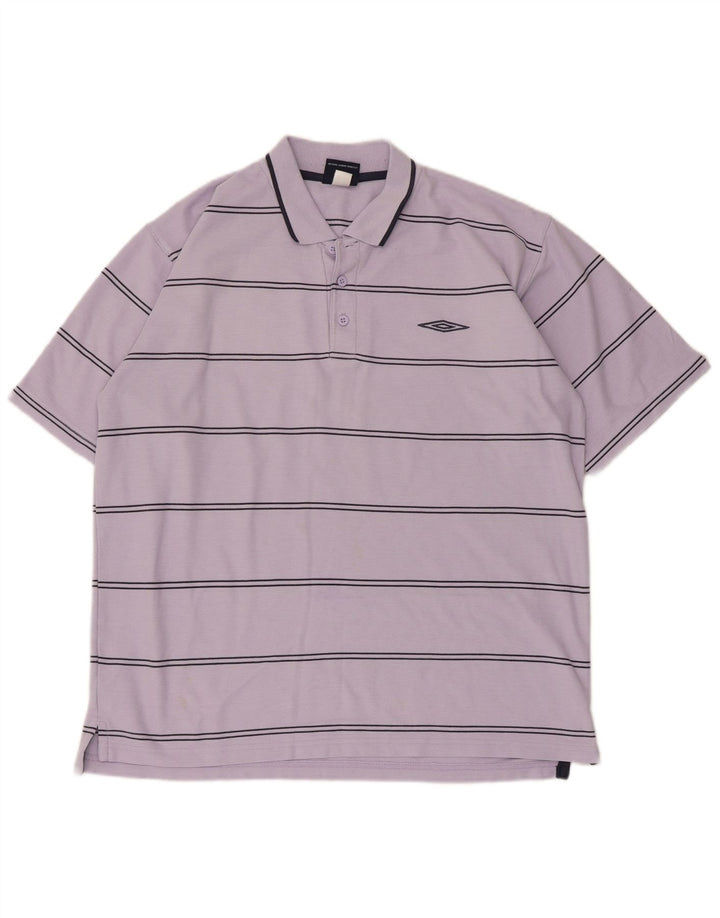 Umbro Herre Polo Shirt Stor Lilla Stribet Polyester