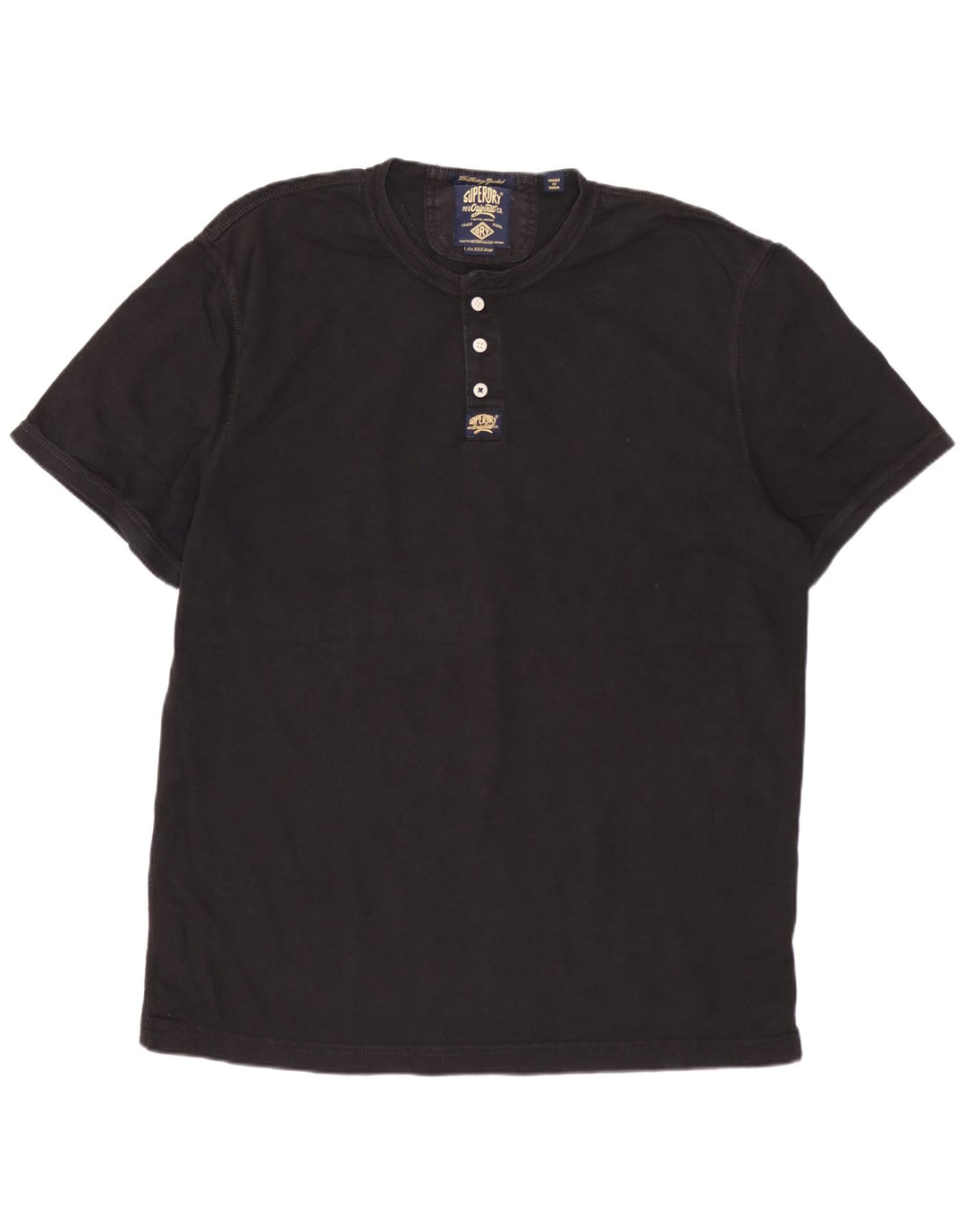 SUPERDRY Herre T-Shirt Top 3XL Sort Bomuld