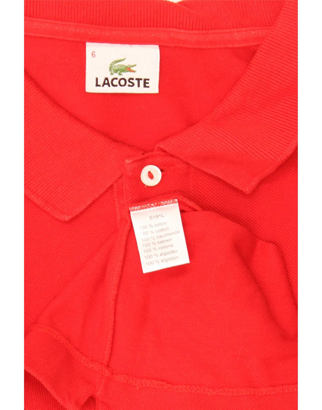 Lacoste herre poloskjorte str. 6 XL Rød bomuld