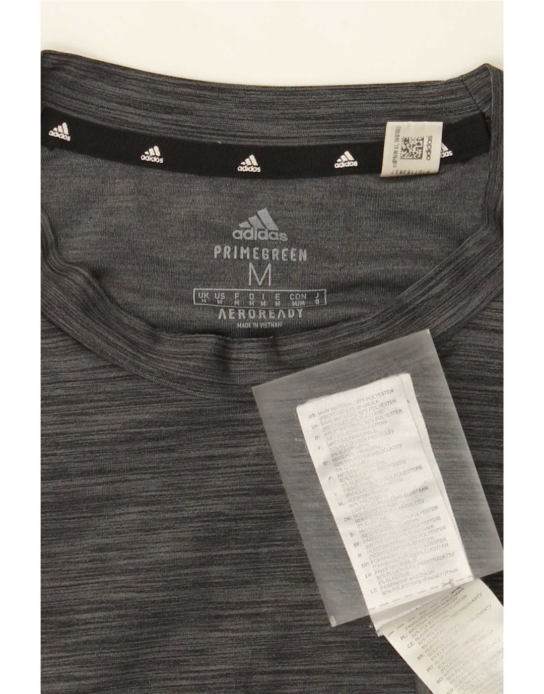 Adidas Herre Aeroready T-Shirt Top Medium Grey Flecked Polyester