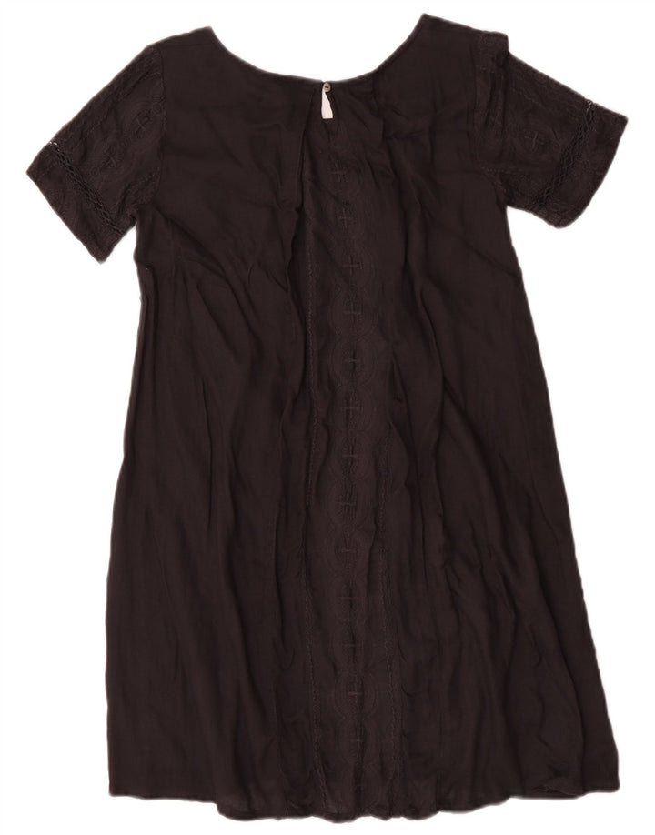 Fat Face Dame A-Line Kjole UK 8 Small Black Bomuld