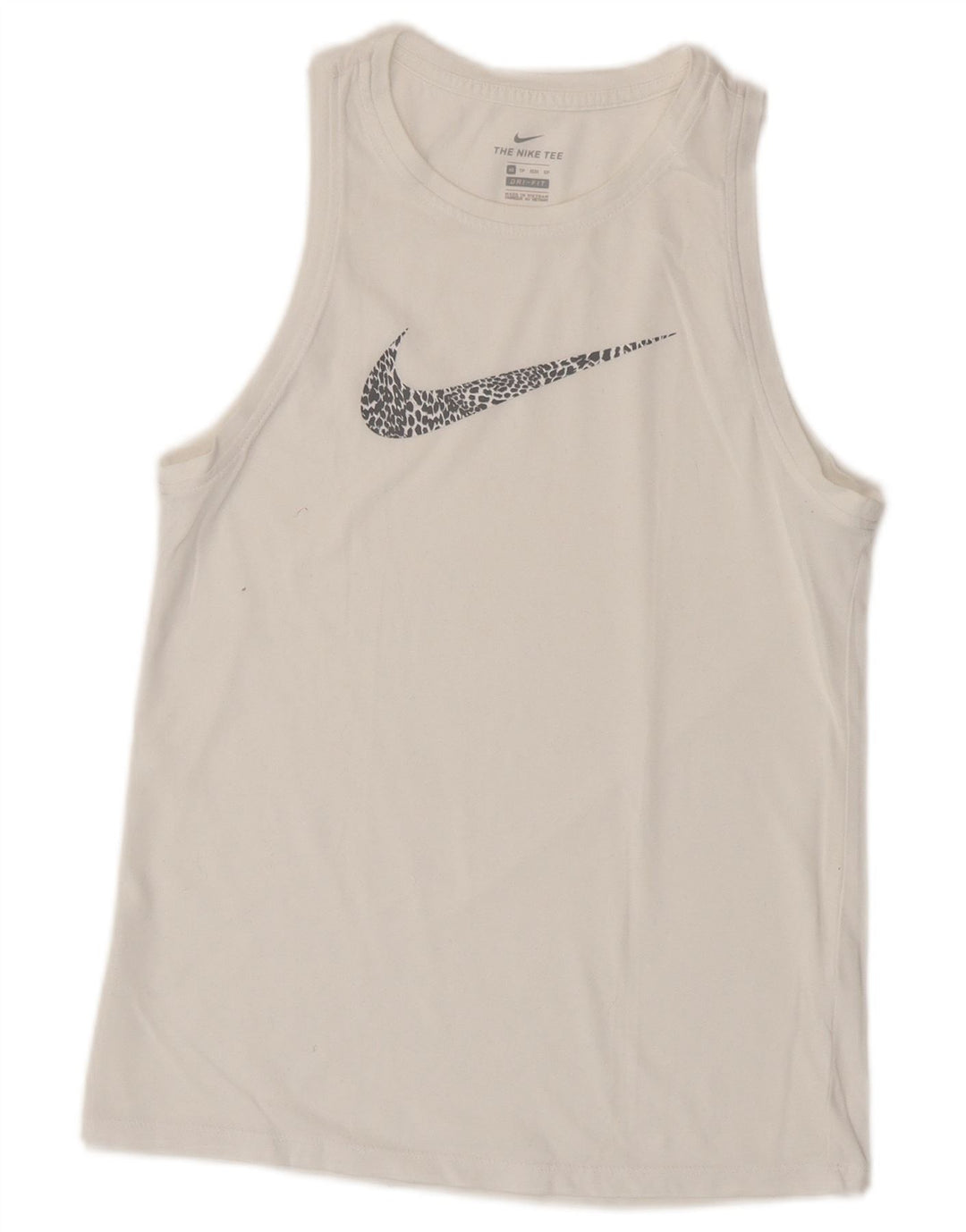 NIKE Dame Dri Fit Grafisk Vest Top UK 6 XS Hvid