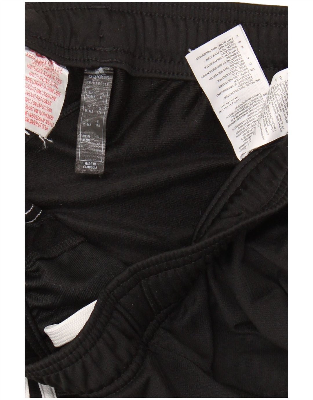 ADIDAS Boys Tracksuit Trousers Joggers 15-16 Years  Black Polyester