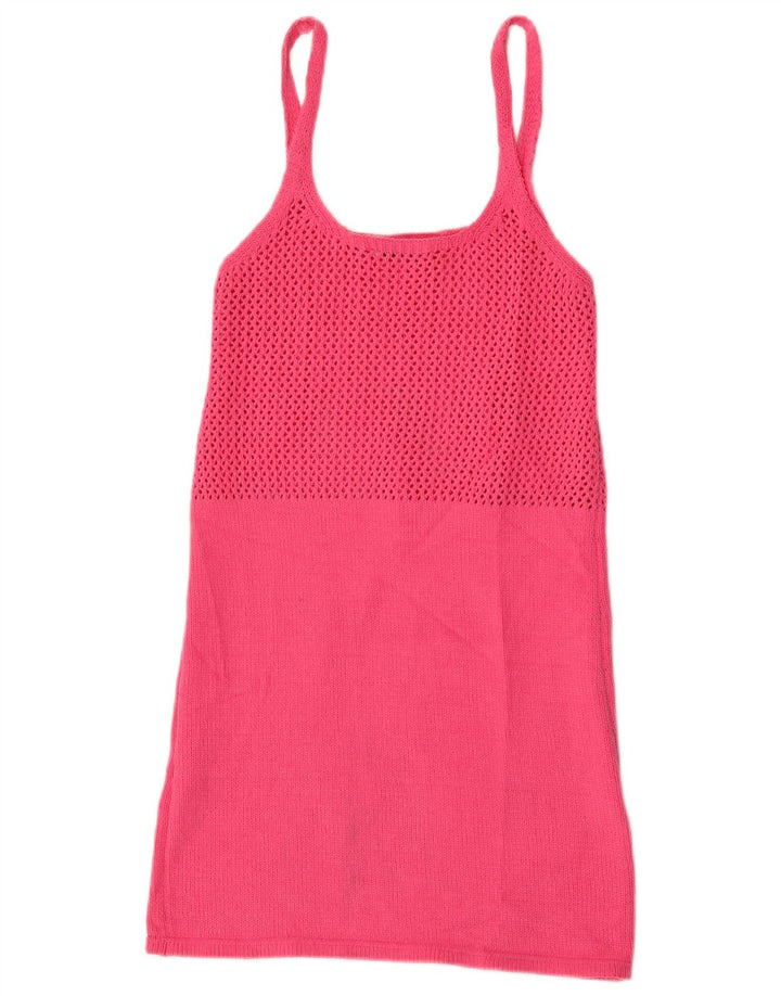 Zara Womens Knit Sundress UK 12 Medium Pink Polyester