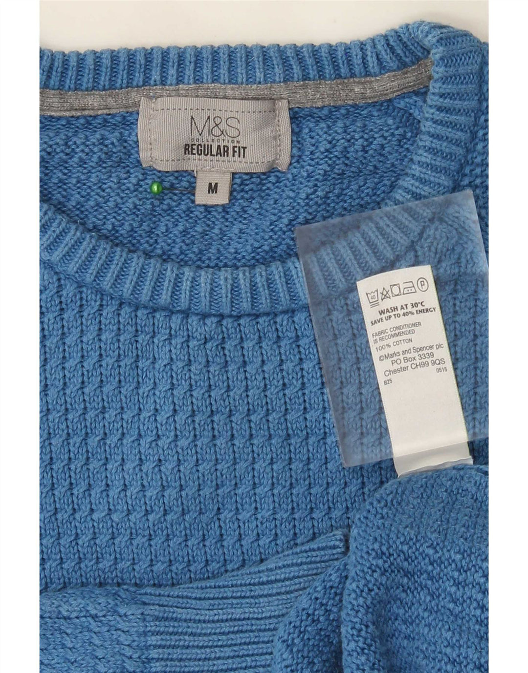 Marks & Spencer Herre Regular Fit Crew Neck sweater Medium Blue