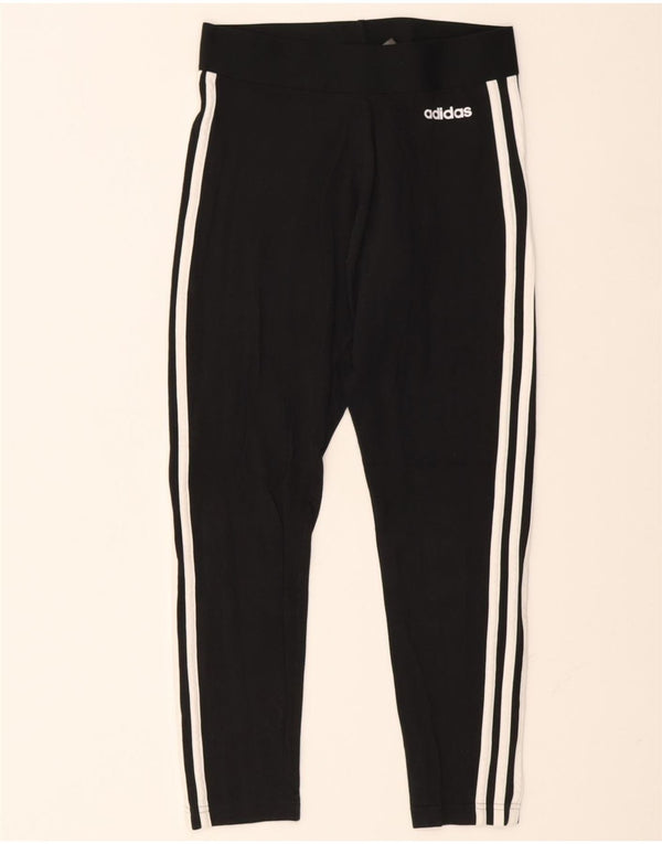 Adidas Womens Crop Leggings UK 8/10 Small Black Bomuld